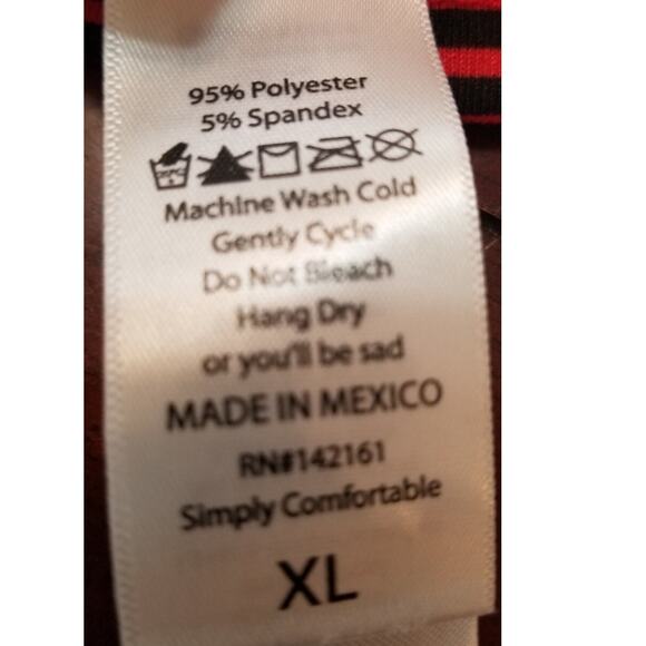 NWT's LuLaRoe Black & Red Striped "Summer" Career Casual Tank Sun Dress Size XL - Picture 6 of 7